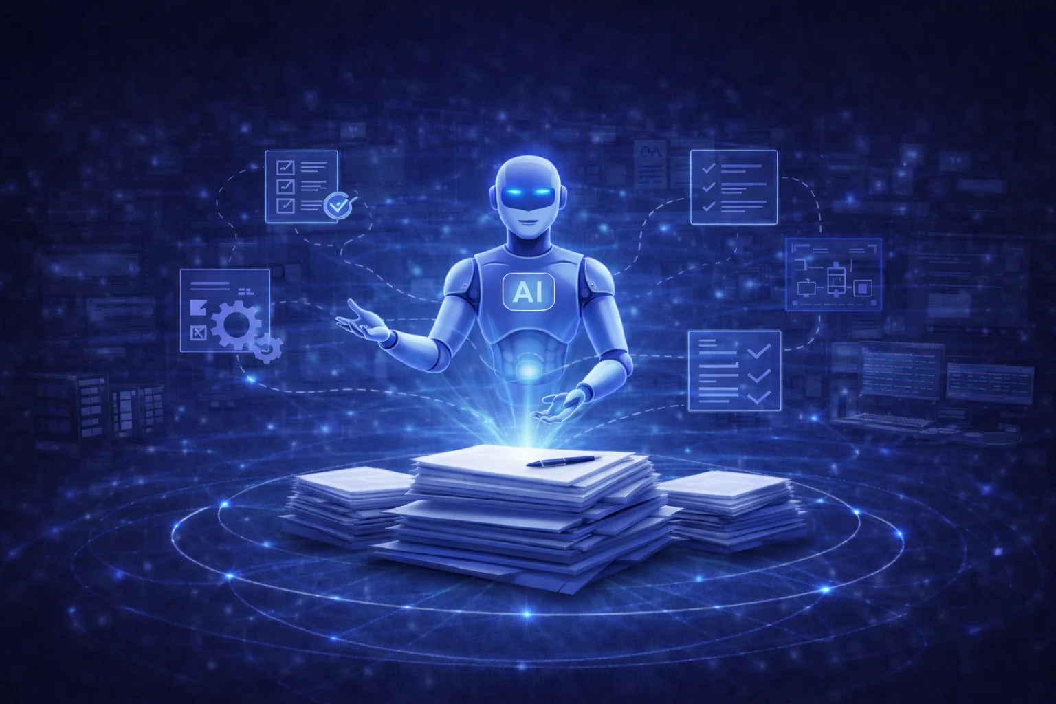 System AI wspierający obieg dokumentów, checklisty i automatyzację procesów formalnych.